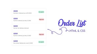 Create Order List Web Design | HTML & CSS | Cyper Coder