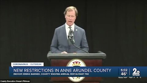 Anne Arundel Co. joins Baltimore City in shutting down restaurants, entertainment venues