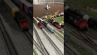 N Scale GP40w doing some switching. Great sound.