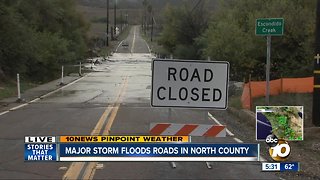 Storm floods North County roads