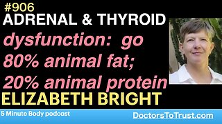 ELIZABETH BRIGHT b | ADRENAL & THYROID dysfunction: go 80% animal fat; 20% animal protein