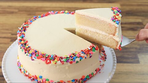 Classic Vanilla Cake Recipe _ How to Make Birthday Cake