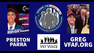 PRESTON PARRA with Veterans For America First Ambassador Greg Aselbekian - Turning Point July 2022