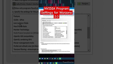 NVIDIA Program Settings for Warzone 2 for Visibility & FPS #shorts
