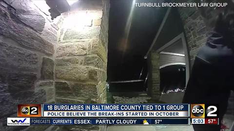 Police believe group of burglars connected to 18 break-ins in Baltimore County