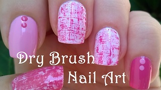 DIY Pink Dry Brush Nail Art Tutorial