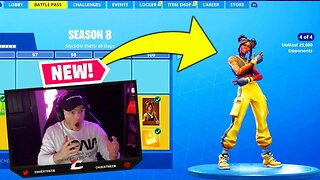 *NEW* SEASON 8 BATTLE PASS in FORTNITE! (100% UNLOCKED)