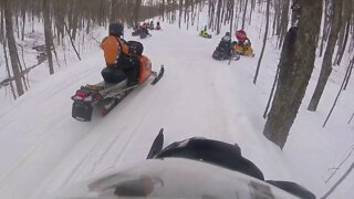 Snowmobile Trail Riding (Gaylord Michigan) Part 25