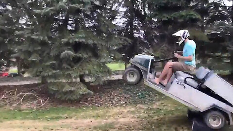 Golf cart stunt fail!