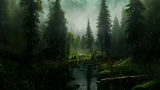 Relaxing RAIN in FOREST sound sleepaid | Fall asleep within 3 minutes | 3 hours White Noise 🌳🌧️🌲