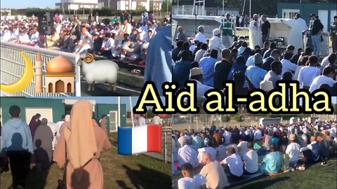 Prière de l'aïd alAdha au stade - 2022 صلاة عيد الاضحى بأوروبا (jeune homme converti à l'islam)