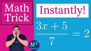 Solve Equations Instantly! (3x+5)/7=2 | Minute Math Tricks - Part 44 #shorts