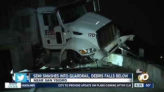 Big rig hits guardrail on South Bay freeway