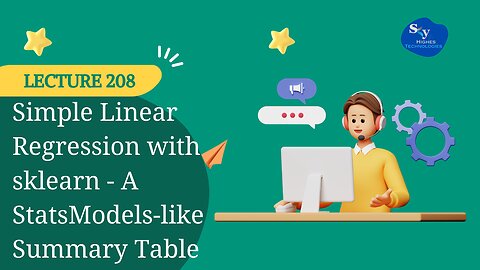 208. Simple Linear Regression - A StatsModels-like Summary Table | Skyhighes | Data Science