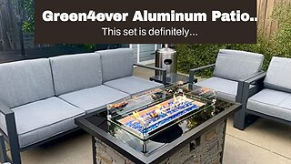 Green4ever Aluminum Patio Furniture Set, All-Weather 7 Pieces Outdoor Couch Conversation Set Mo...