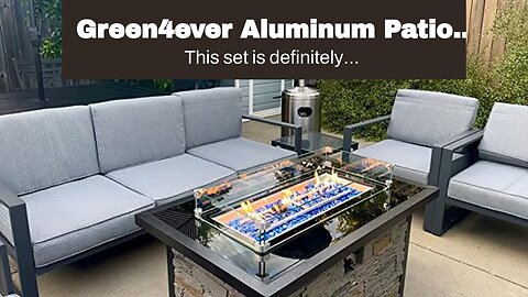 Green4ever Aluminum Patio Furniture Set, All-Weather 7 Pieces Outdoor Couch Conversation Set Mo...