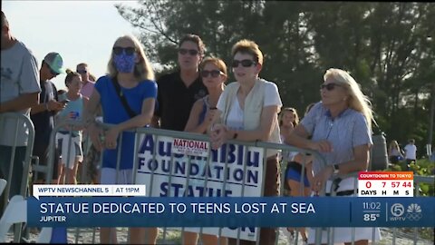 Jupiter statue honors 2 teens lost at sea