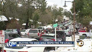 Enjoying the snow in Julian while respecting the locals