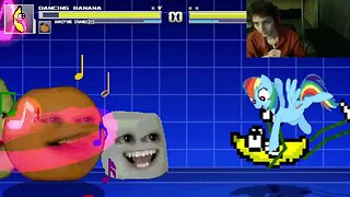 Fruit Characters (Annoying Orange And Dancing Banana) VS Rainbow Dash In An Epic Battle In MUGEN