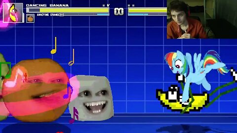 Fruit Characters (Annoying Orange And Dancing Banana) VS Rainbow Dash In An Epic Battle In MUGEN