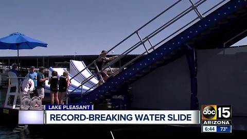 World's tallest floating waterslide opens at Arizona's Lake Pleasant