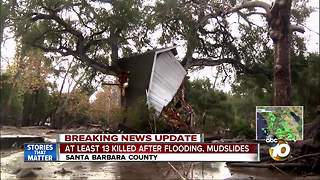 At least 13 killed after flooding, mudslides