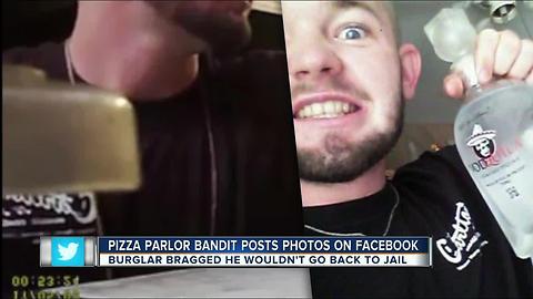 Serial pizza parlor burglar arrested after posting evidence to social media