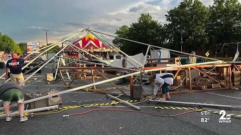 Storm carnival damaged in Hampstead