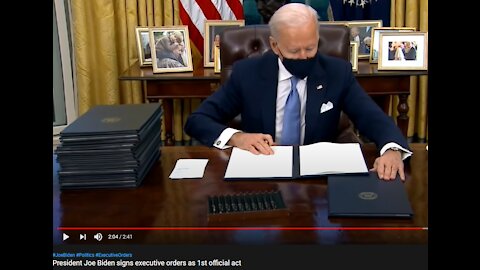 President Joe Biden signs executive orders as 1st official act Why are they blank?