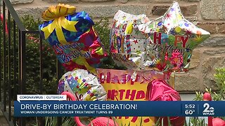 Drive-by birthday celebration! Woman undergoing cancer treatment turns 89