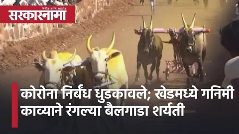 Bullock Cart Race Maharashtra l खेडमध्ये गनिमी काव्याने रंगल्या बैलगाडा शर्यती! | Sarkarnama