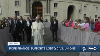 Pope Francis supports LGBTQ civil unions