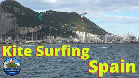 Kite Surfing Spain, La Linea Overlooking The Rock of Gibraltar *4K VIDEO*