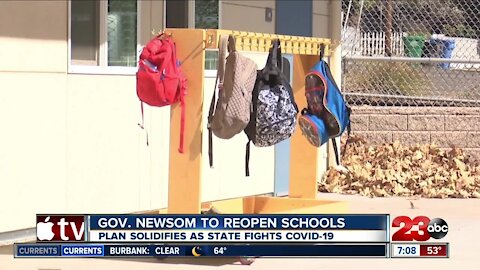 Governor Gavin Newsom to reopen schools, plan solidifies as state fights COVID-19