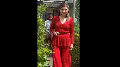 Sonali Bendre in red dress