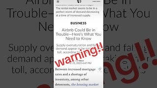 airbnb collapse? #problemsolve #realestate #rei #problemsolving #investment