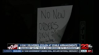 Valentines Day orders stolen from Edible Arrangements truck