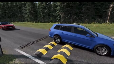 Watch Cars passing Big Speed Bumps forward and backward incredible