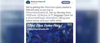 New Year's Eve silent disco at airport