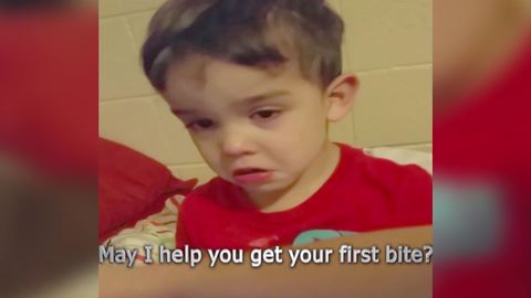 Adorable Baby Boy Thinks Food Is Too Cute To Eat