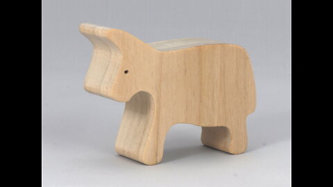 Wood Toy Cow Cutout, Handmade, Unpainted, Freestanding from the Noah's Animal Cracker Ark Collection