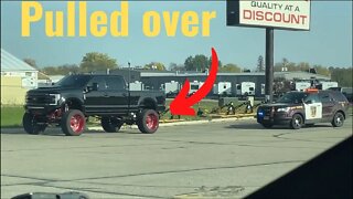 Lifted Sema truck gets pulled over!