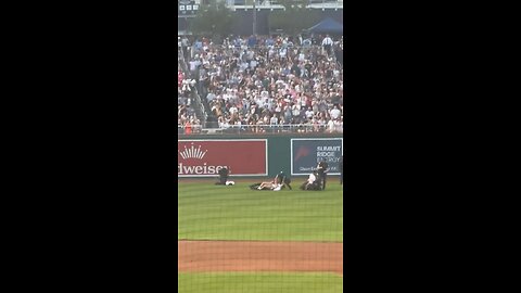 Several climate activists were apprehended by police after storming the field