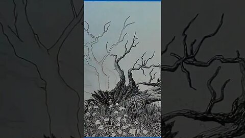 Drawing a Fallen Tree in Ink Pen