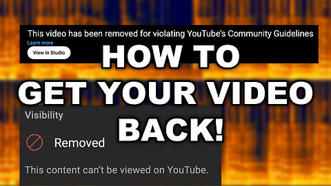 When YouTube REMOVES YOUR VIDEO