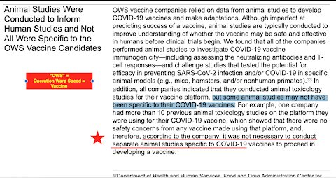 Covid-19 Vaccine NOT a covid-19 ''killer'' but a Sars-Cov-2 killer NO animal studies done w/vaccine