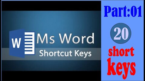 What are 20 MS Word shortcut keys|part 1|Keyboard shortcuts in Word|Sadar khan tv