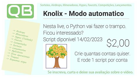Python - Faucet Knolix - Automatizando 1hs de live!