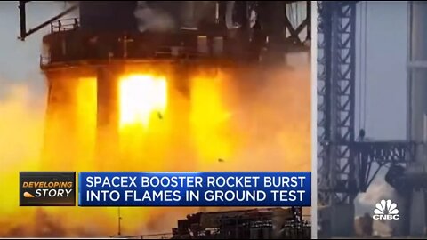 SpaceX Booster Rocket Bursts Into Flames During Test Run