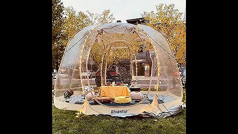 Alvantor Pop Up Bubble Tent - 12’ x 12’ Instant Igloo Tent - 8-10 Person Screen House